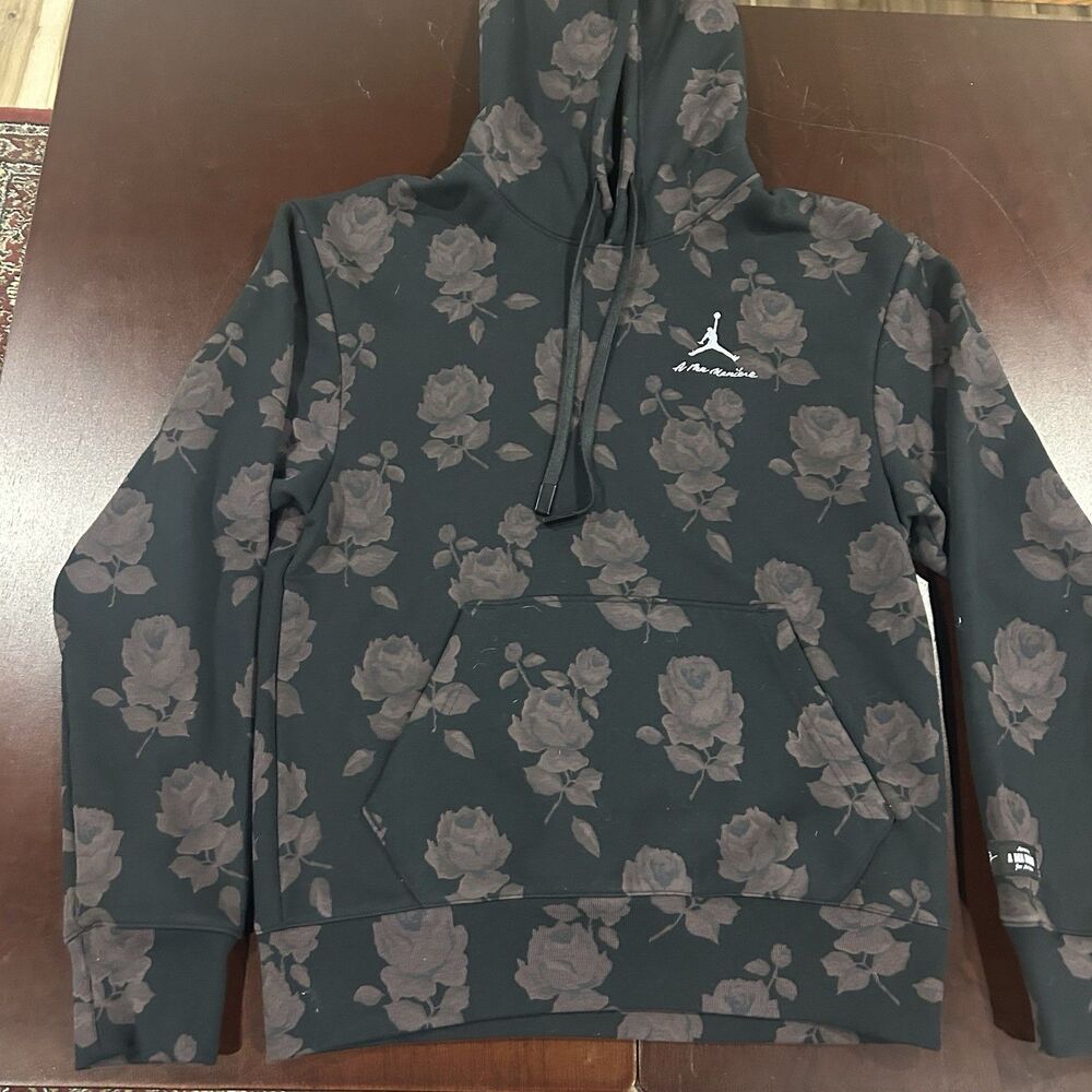 Jordan x A Ma Maniere Black All-Over Print AOP Heavy Hoodie DJ9752-010 Small